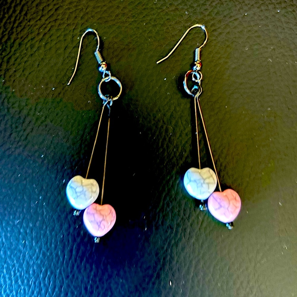 Pastel heart multi dangle earrings